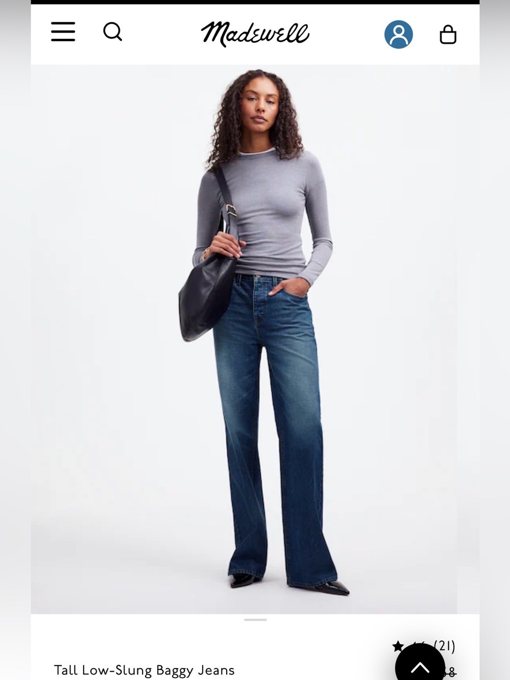 Madewell TALL Low-Slung Baggy Jeans in Moffat wash